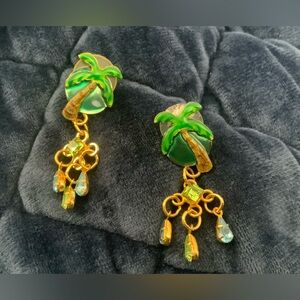 Lunch At The Ritz Palm Tree Dangle Earrings